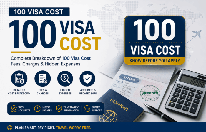 100 visa cost