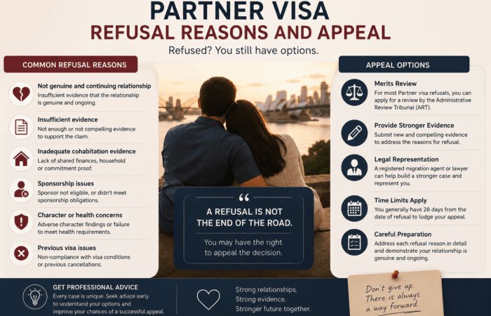 Partner visa refusal reasons and appeal