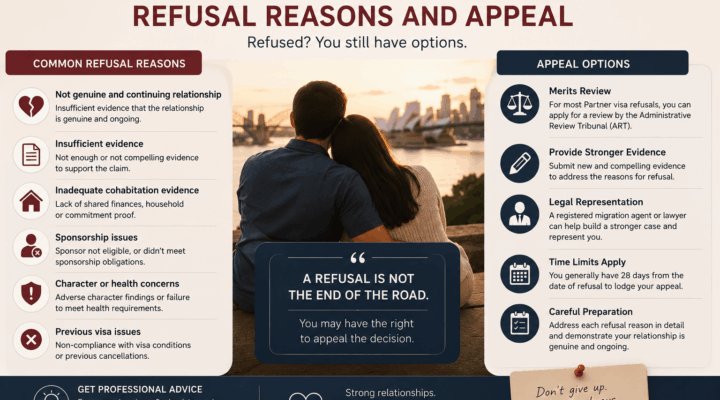 Partner visa refusal reasons and appeal